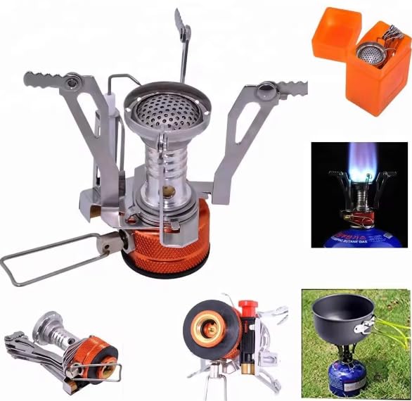 Generic Camping Stove, Portable Camping Stove with Carrying Case, Camping Stove for Backpacking, Camping Stove (Small), Silver