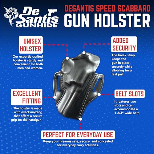 DeSantis Speed Scabbard, Right, Black, COLT Python, Trooper 4", S&W L Frame 4", DAN Wesson 15/2,15/2V,15/2VH 4", Ruger GP100 4"