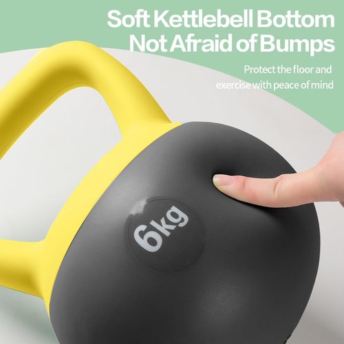 Soft Kettlebell 5lb 10lb 20lb, Strength Training Kettlebells for Womens, Kettle Bell with Iron Sand Filled, Non-Slip Handle Weights for Home Gym Workout (13.2, Pounds)