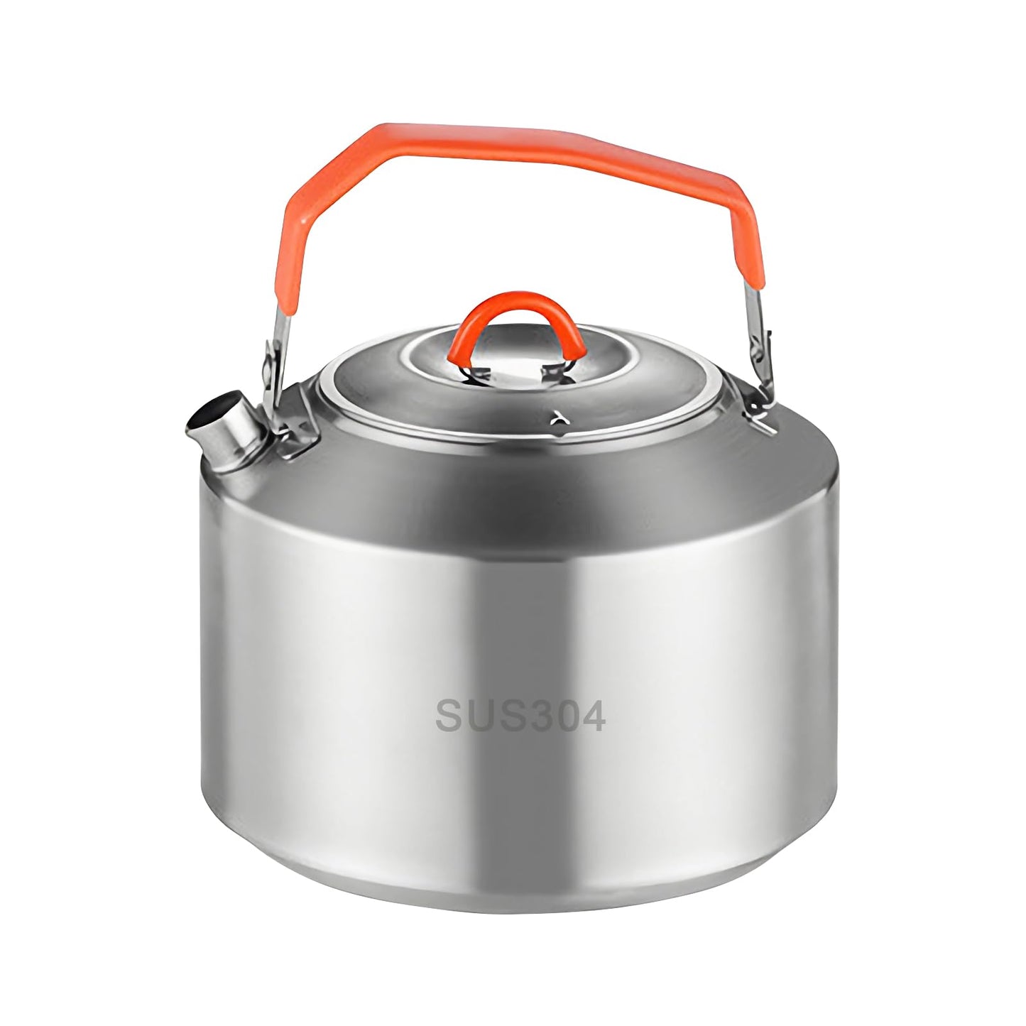KERMANDO Camping Kettle Set, 1.5 L Stainless Steel Kettle with 4 Stackable 300 ML Cups, Anti-Scald Handle, Removable Silicone Covers, and Mesh Bag - ideal for Boiling Water and Making Coffee Outdoors