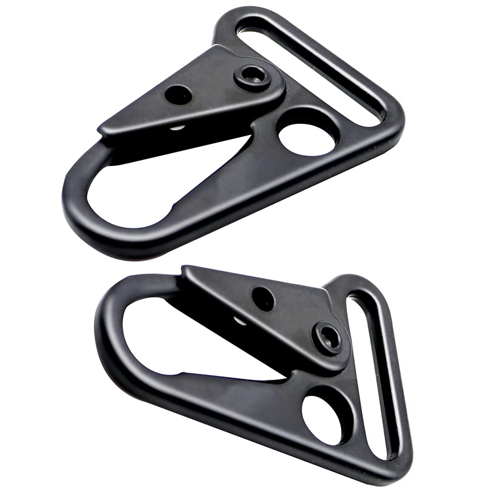 1 Inch Enlarged Mouth Clip Sling Clasp Hook for Keychain Snap Hooks Outdoor Bag Backpack Tactical Carabiners (Black 12 Pack)