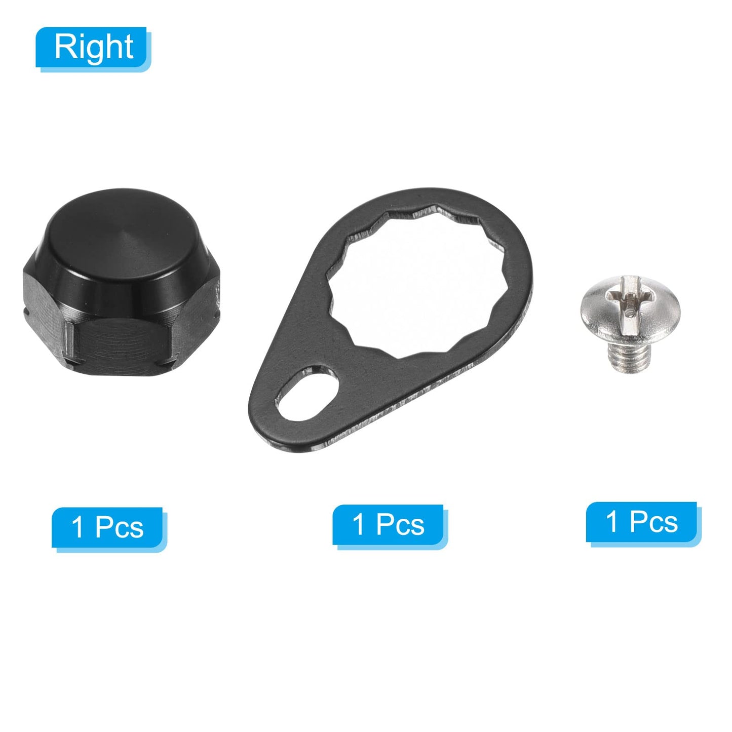 PATIKIL Fishing Reel Screw Nut Locking Plate, Right Handle Locking Caps Screw M8 Nut Replacement for DIY Fishing Accessories, Black