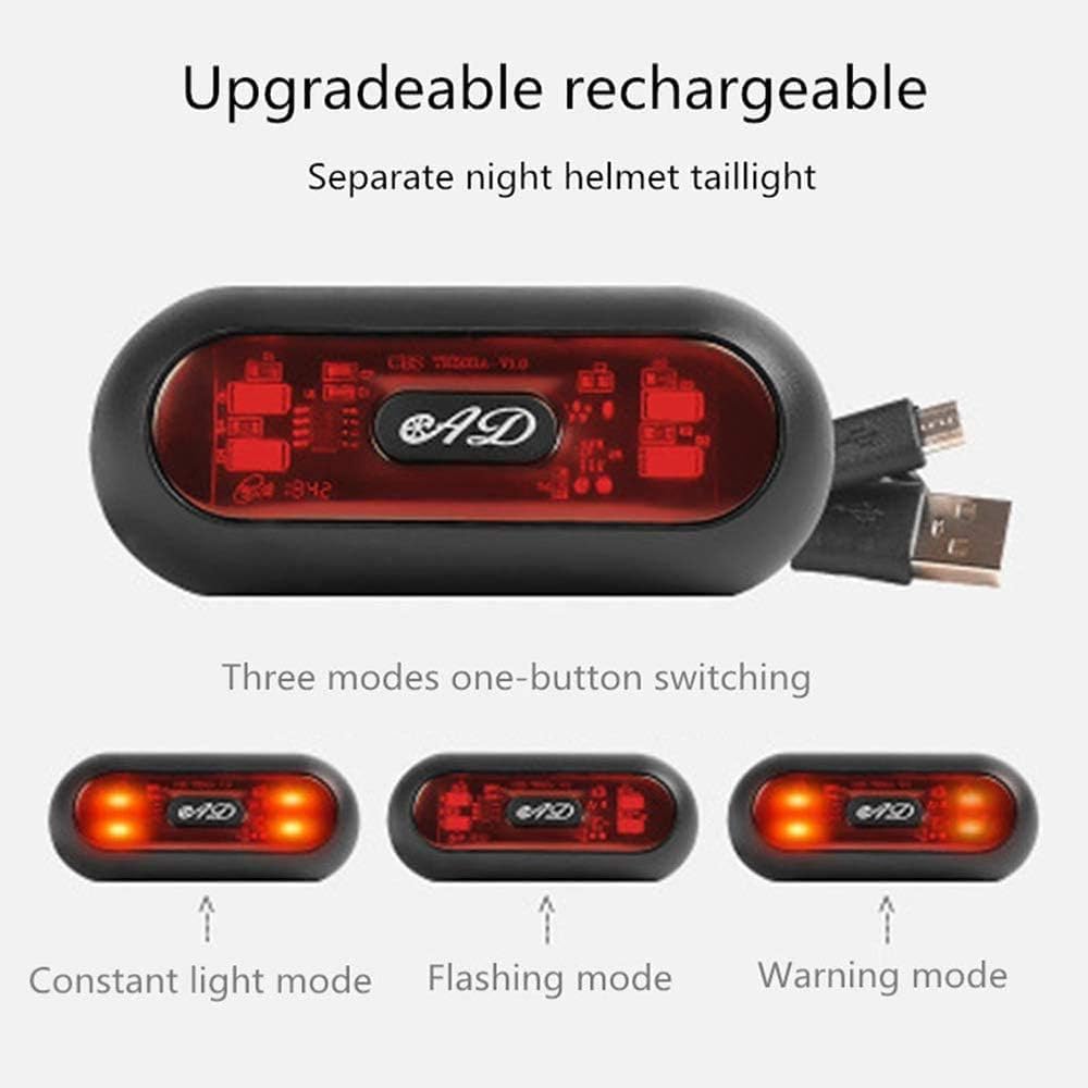 Unifizz LED Helmet Light Safty Warning Night Lamp Motorcycle Bicycle Front and Rear Headlight 1PC