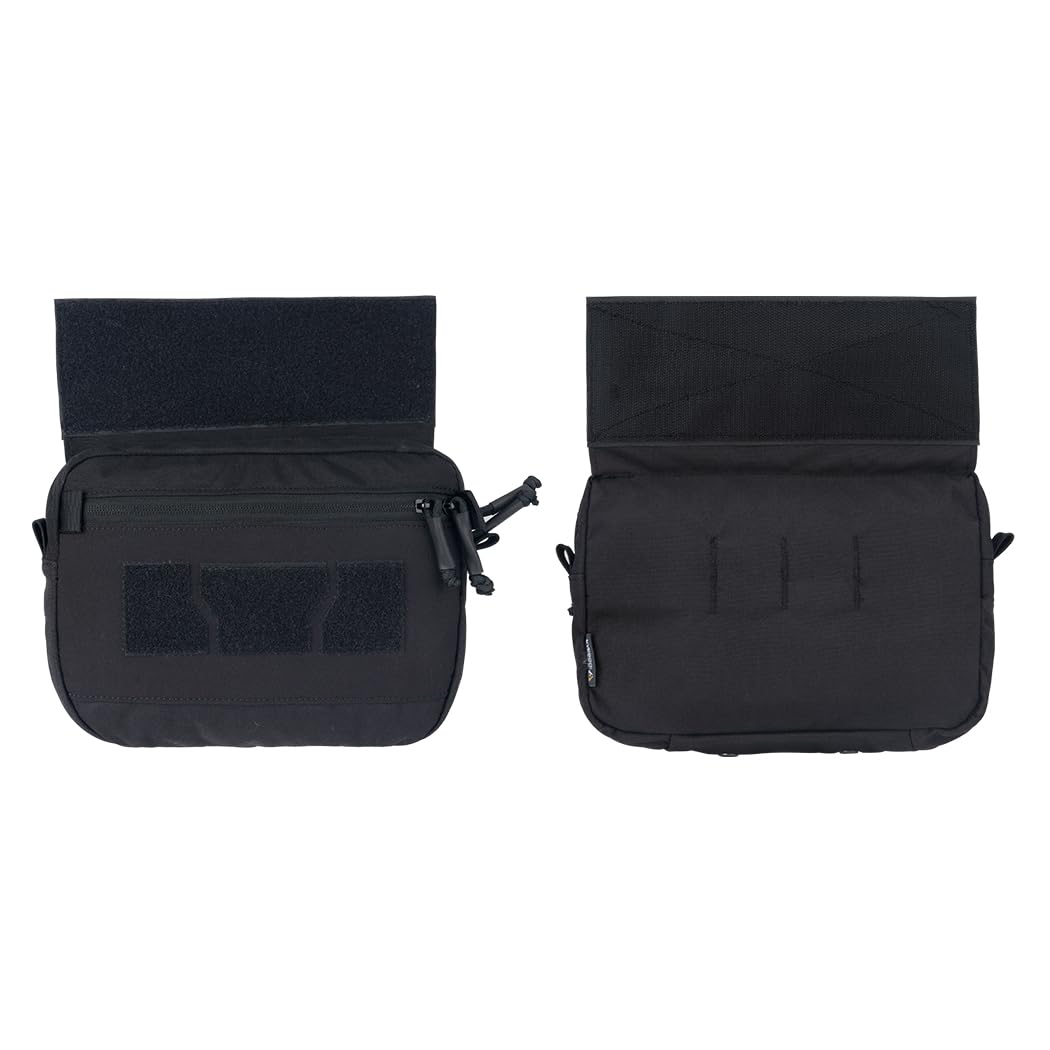 IDOGEAR Tactical Drop Dump Pouch Dangler Pouch Vest Admin Pouch Molle Utility Tool Organizer Pouch with Hook and Loop Panel for JPC AVS CPC Vest for Outdoor Sports (Black)