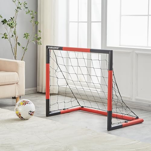 KAIHAOWIN Soccer Goal 3'x2.5'|6'x4'|8'x6'|10'x6.6'-Steel Frame Goal Post All Weather Soccer Net-Quick Assembly Training Sports Soccer Goals for Backyard Indoor Outdoor-Heavy Duty Metal Soccer Goals