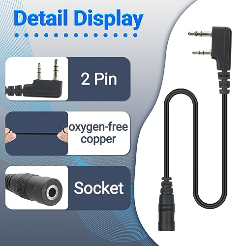 2 Pin to 3.5mm Headphone Adapter for Baofeng Walkie Talkies - Compatible UV-5R UV-82 UV-K5