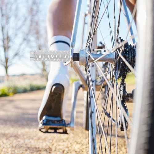 PATIKIL Bike Pegs Fit Axles, Aluminum Alloy Anti-Skid Lead Foot Bicycle Peg Back Seat Stands with Thin Line for BMX Mountain Dirt Bike Cycling Rear Stunt Pegs