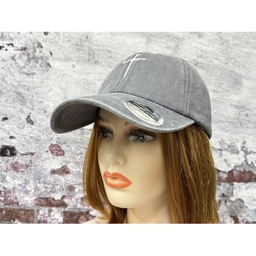 Hepandy Embroidered Three Nails Cross Baseball Hats for Women & Men