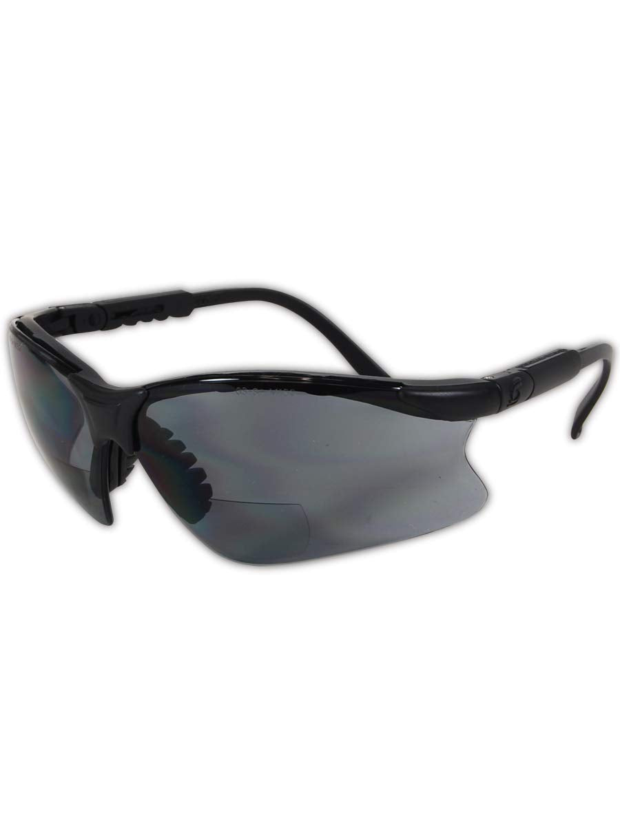 Gateway Safety 16MG20 Scorpion MAG Safety Glasses, 2.0 Diopter Magnification, Gray Lens, Black Frame