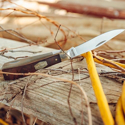 Old Timer 94OTW Gunstock Trapper 6.9in Traditional Folding Pocket Knife with 2 High Carbon SS Blades, Desert Iron Wood Handle, and Convenient Size for EDC, Hunting, Camping, Whittling, and Outdoors