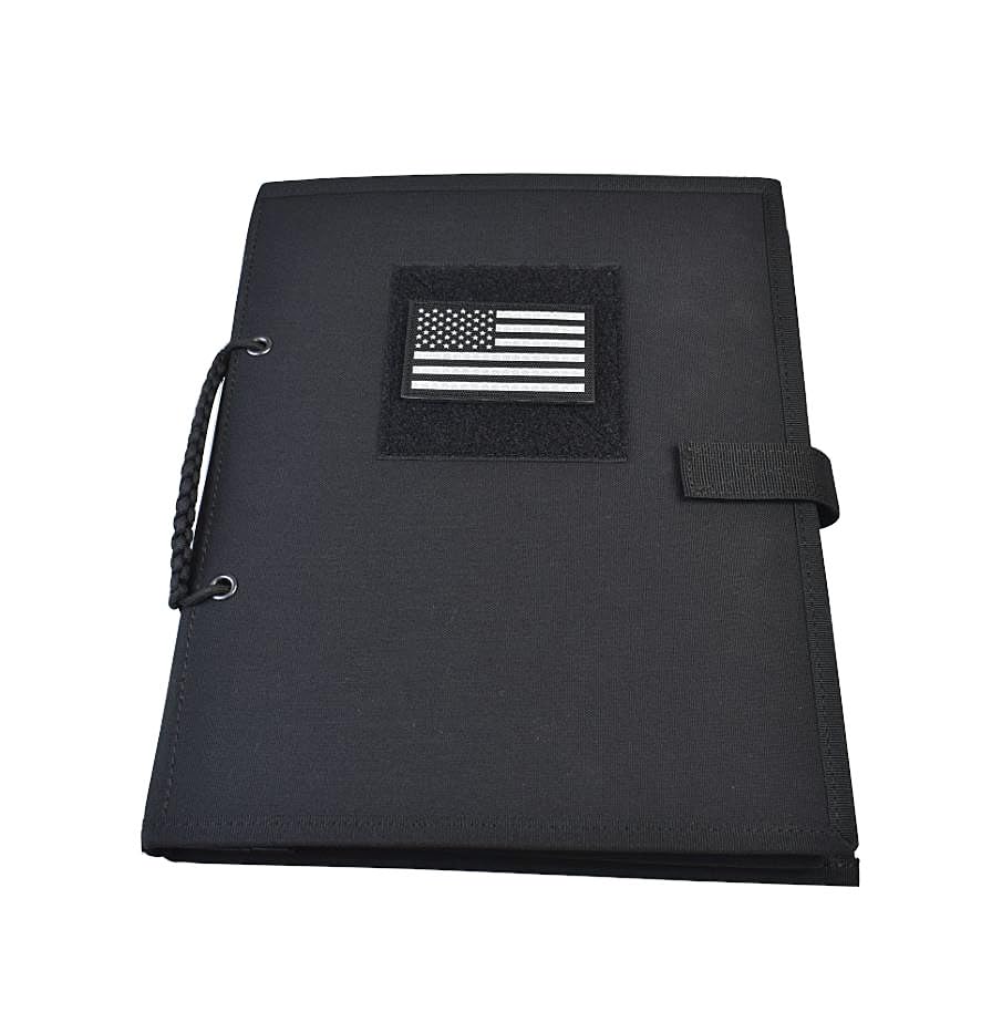 JFFCESTORE Tactical Hook & Loop Patch Book Patch Holder Flip Page Patch Book Tactical Patches Booklet Organizer Store Collection Patches (Black)