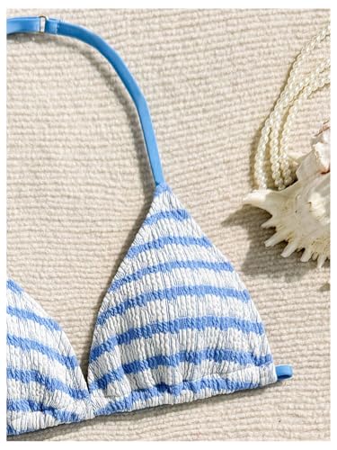 Girls' Tie Dye Smocked Backless Bikini Set - 12 Years Blue & White