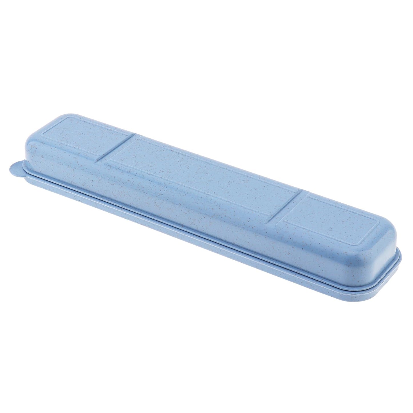 OriGlam 1pcs Reusable Utensils Wheat Straw Travel Cutlery Box, Portable Tableware Flatware Box for Picnic Camping (Blue)