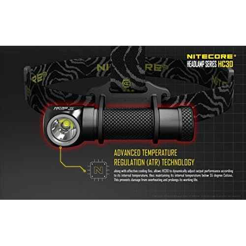 Nitecore HC30 1000 Lumens Rechargeable LED Headlamp with Nitecore Battery and LumenTac Charger - Bundle: 3 items