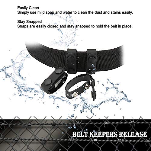 4PCS Duty Belt Keepers Silicon Double Snaps for 2¼ inch Belts