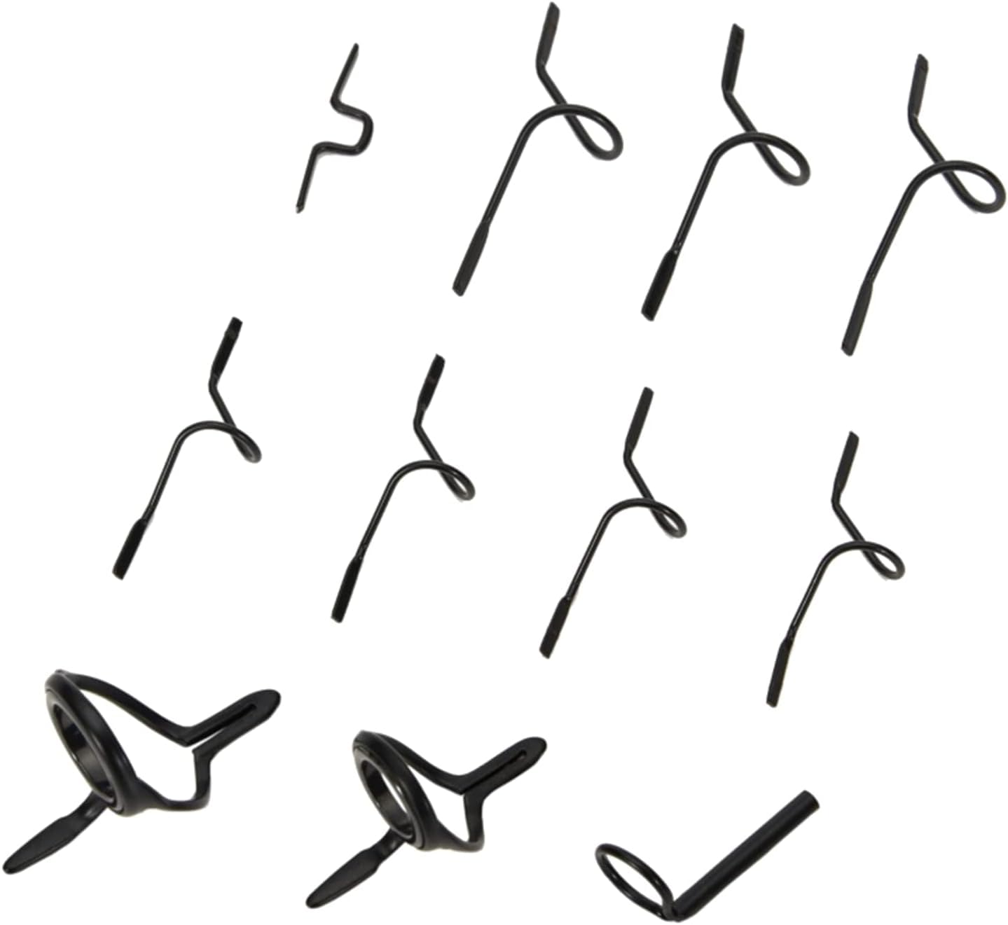 11 Pcs Black Fishing Fly Rod Guide Set Stainless Steel Frame DIY Eye Rings Different Size Guide Corrosion-Resistant Fishing Rod Guide Fly Rod Guides and Tips, Fishing Rods, Rods and Accessories