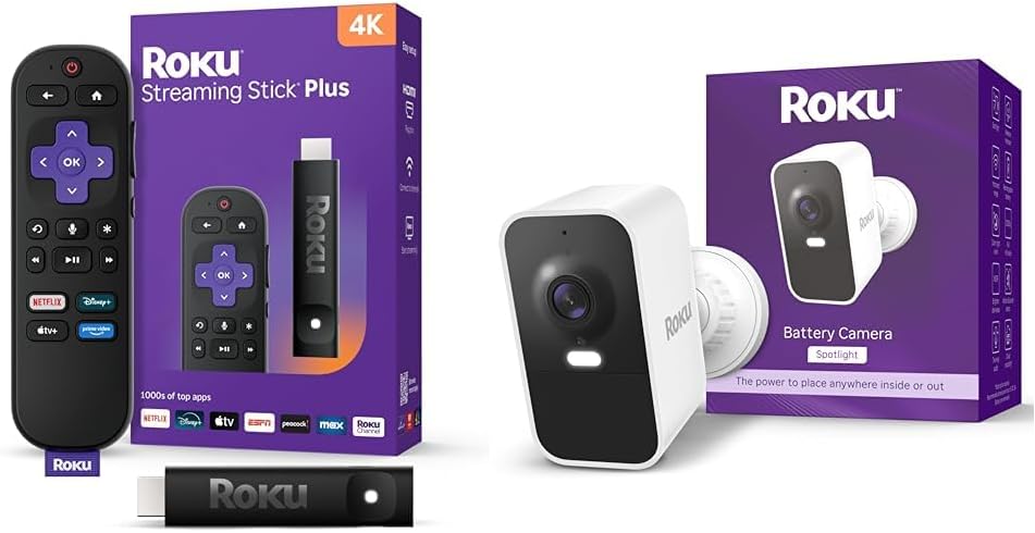 Roku Streaming Stick Plus 2025 - 4K & HDR Roku Streaming Device for TV with Voice Remote - Free & Live TV
