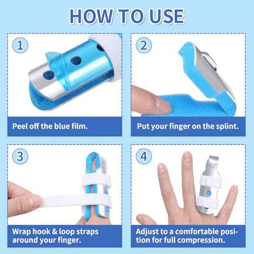 Finger Splint, 3pcs Finger Brace Joint Stabilizer Knuckle Immobilization with Soft Foam Interior, Broken Finger Splints Fit for Thumb/Middle/Ring/Index/Pinky Finger (3, Mixed)