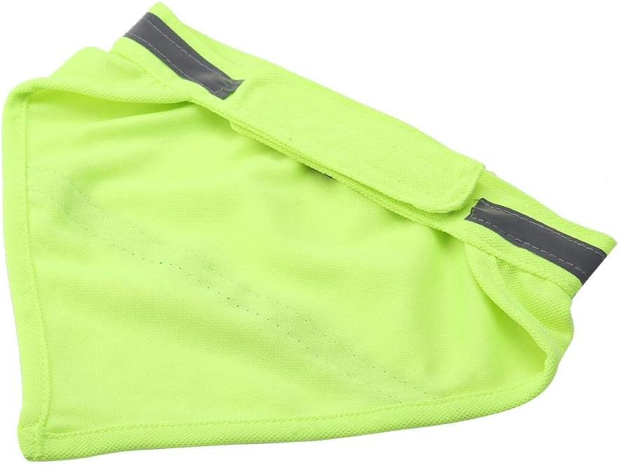 1pcs/Set Pet Bandanas Safety Reflective Strip Night Collar Medium & Small Dogs Puppy Triangle Scarf Bib Neckerchief(M-Fluorescent Yellow)