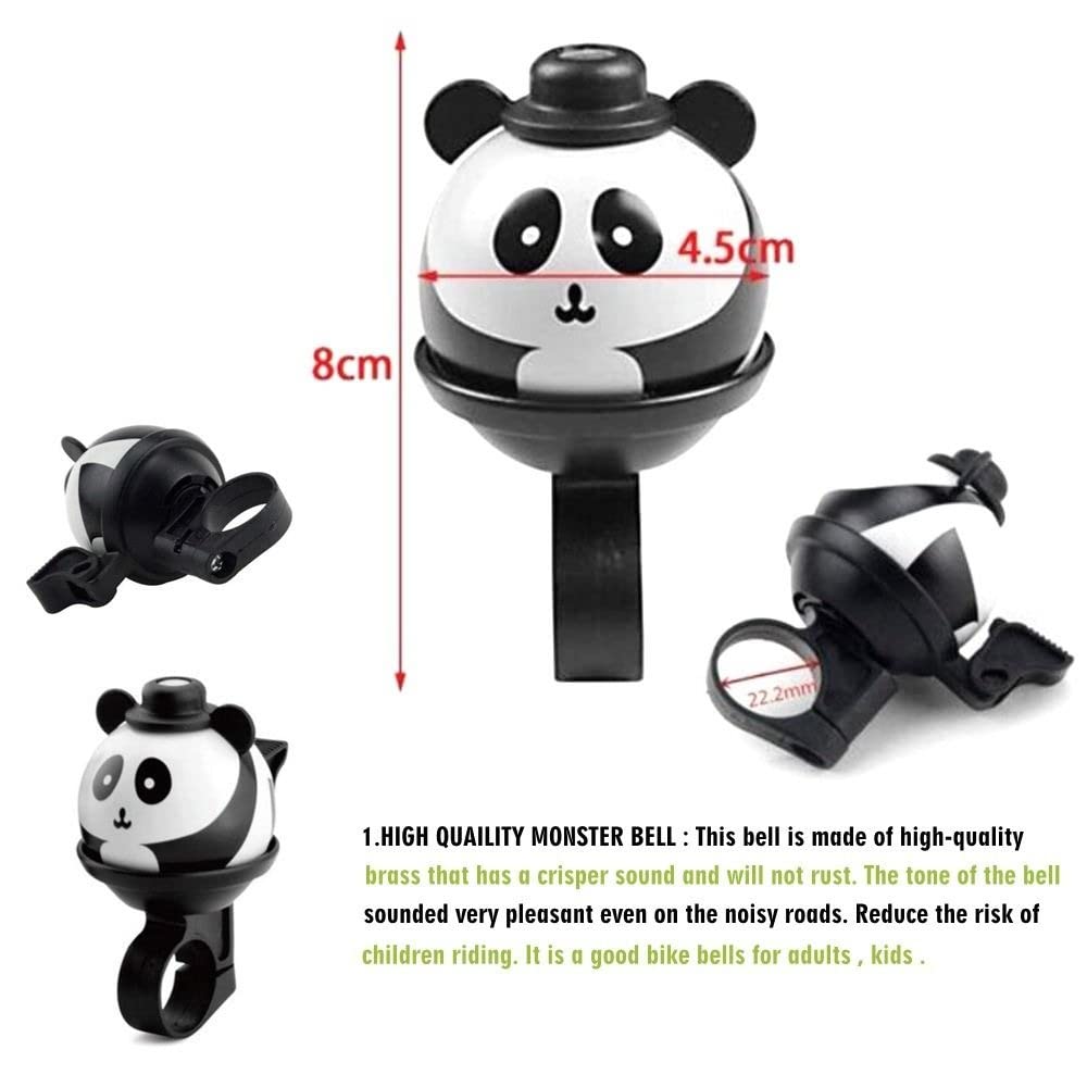 Kids Bicycle Bells, Personality Cut Cartoon Panda High Decibel Cycling Bells Loud Crisp Clear Sound Bicycle Bell Children Bike Bell Riding Accessories