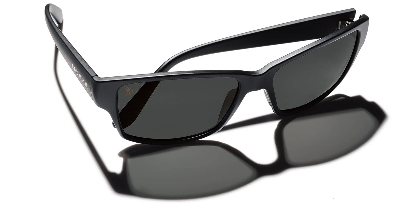 Kaenon Mens El Cap Square Polarized Sunglasses - Matte Black Frame | Grey 12% Lens