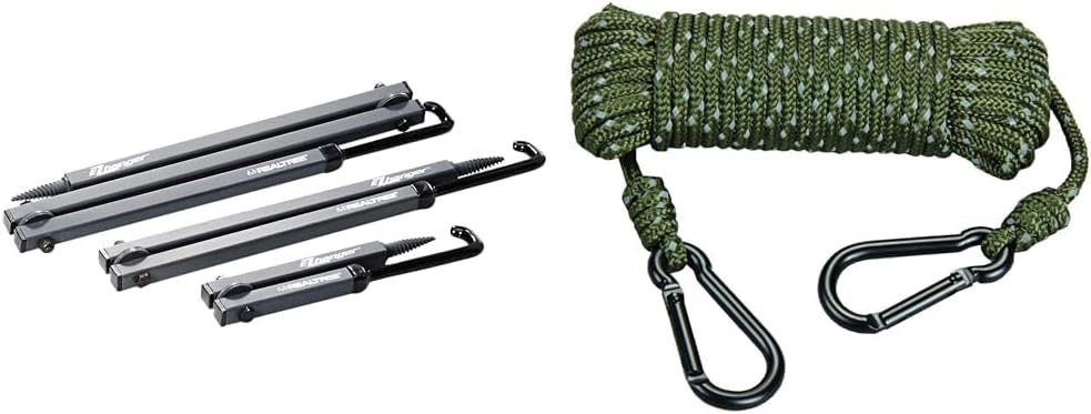 Realtree Multi-Purpose EZ Hanger Combo 3-Pack – 13”, 23”, 34” – Durable Tree Stand Bow and Gear Hanger for Hunting – Foldable, Lightweight, Easy-Screw Design