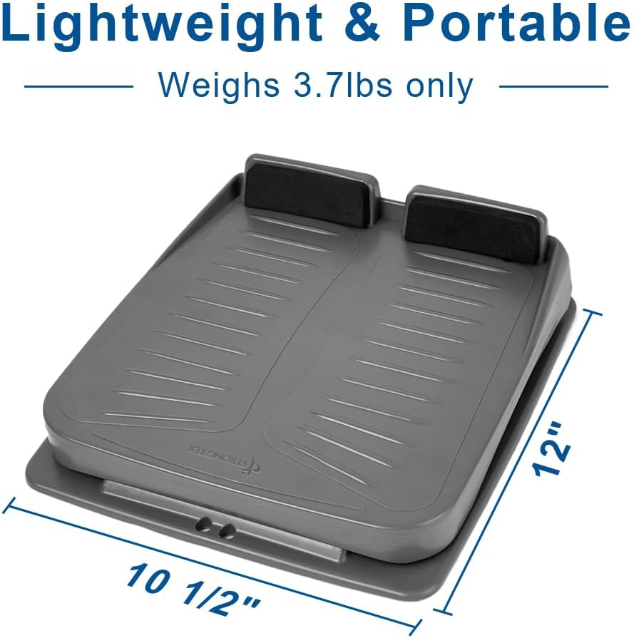 StrongTek Portable Slant Board, Lightweight 3.7 lbs, 5-Level Adjustable Calf Stretch Board (20°–50°) with Non-Slip Surface for Safe Stretching, Improved Ankle Flexibility, Balance & Rehab Anywhere