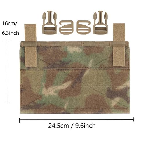 Aekvinks Tactical Gear Crye Precision Front Panel Hook and Loop Placard Platform with Buckle Tactical Vest Adaptive Accessory Plate Board 9.6 * 6.3'' Camo
