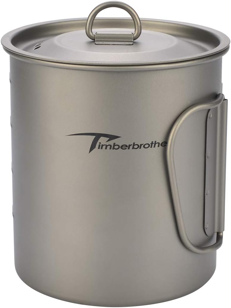 250ml-900ml Titanium Cup Camping Mug Foldable Handle Titanium Pot with Lid