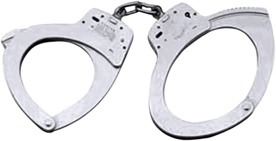 SMITH & WESSON Cuffs 350118 Model 110 Large Size Chain-Linked Handcuffs, Nickle