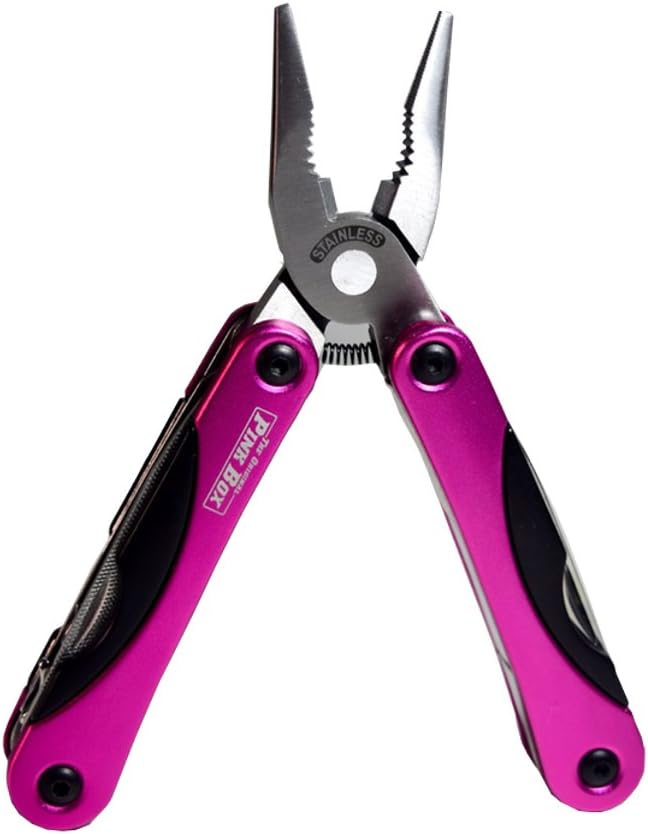 14-In-1 Multi-Tool, Pink | Aluminum Body with Versatile Stainless Steel Tools, Perfect for DIY, Home, Camping, Everyday Life