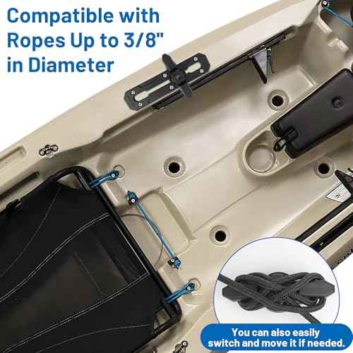 Kayak Anchor Cleat for Kayak Track Mount, Rope Cleat for Kayak Rail Mount Accessories, 1 Pack, Black