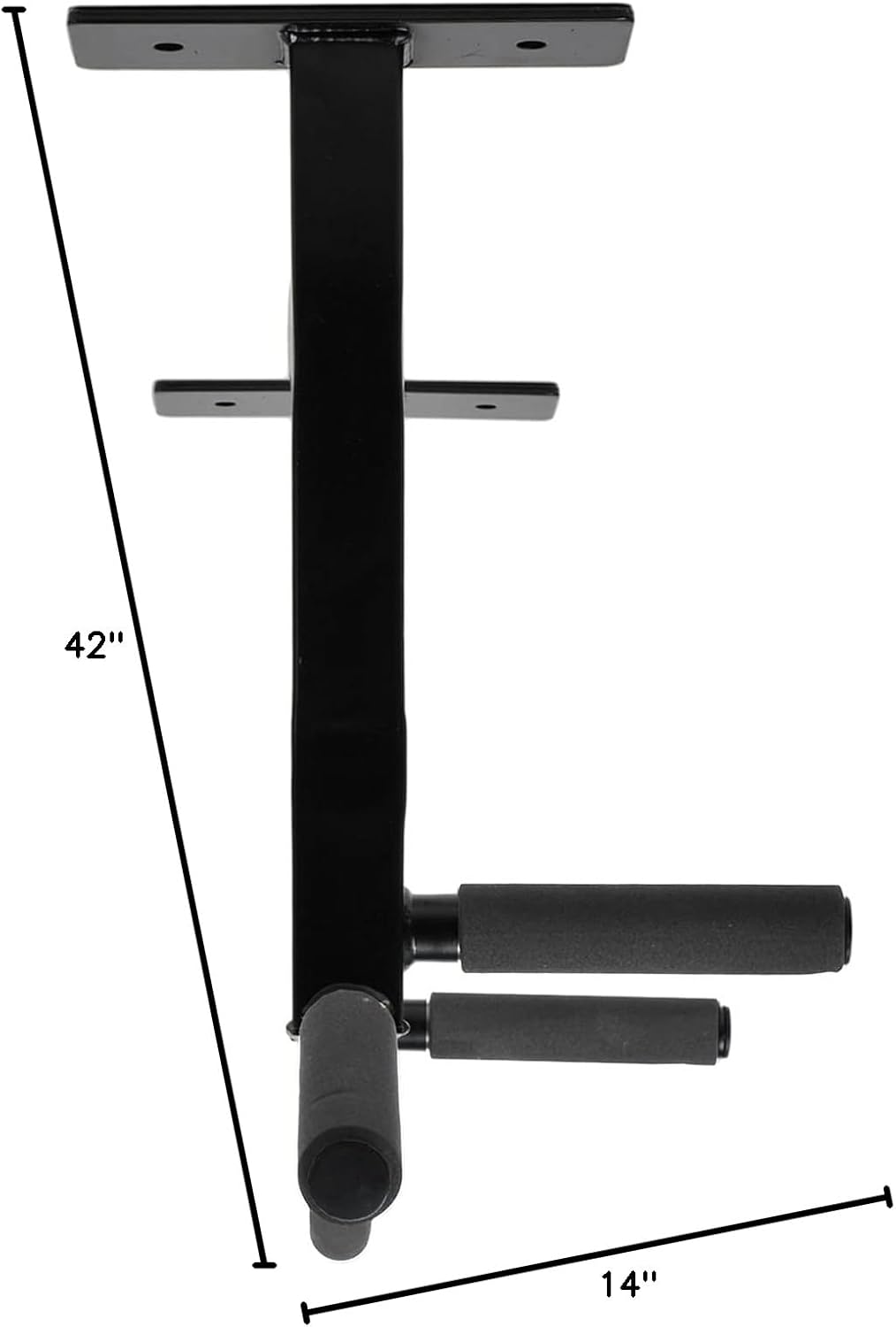 Ceiling Mount Pull Up Bar with Reversible Risers for 16 and 24 Inch Joists with Optimum Grip Spacing by Ultimate Body Press