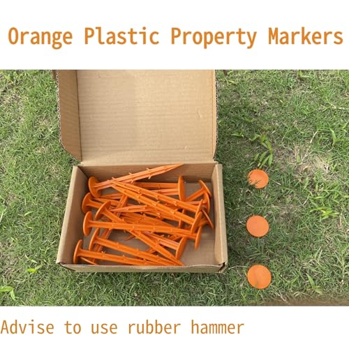 Property Line Markers - Plastic Survey Stakes 20 Pcs, Durable Orange Ground Markers