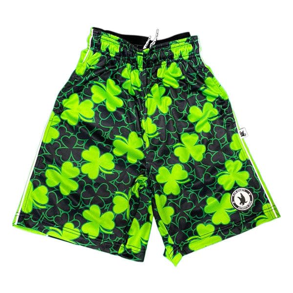 Flow Society Shamrock Flow Boys Lacrosse Shorts | Boys LAX Shorts | Lacrosse Shorts for Boys | Kids Athletic Shorts for Boys Black