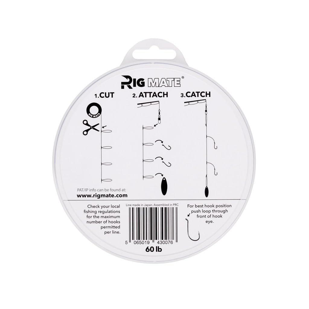 60 lb Pre-Tied Dropper Loop Rigs. Fishing Line Spool. Loops 18 Inches Apart with 5.5 Inch Loop Size. Perfect for Saltwater & Freshwater Fishing. Perfect for Snapper & Other Bottom Feeding Fish.