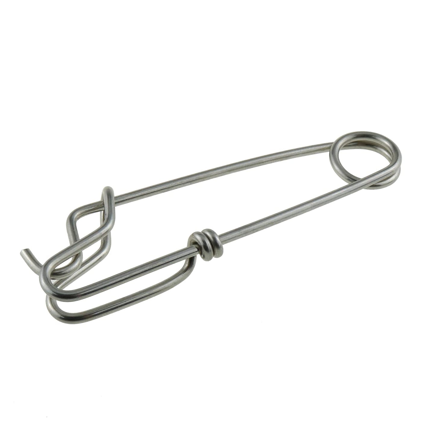 LUORNG 10pcs Longline Snap Clips 8x2cm Stainless Steel Tuna Clips for Floats Tuna Fishing Line Fishing, Closed Eye Pin