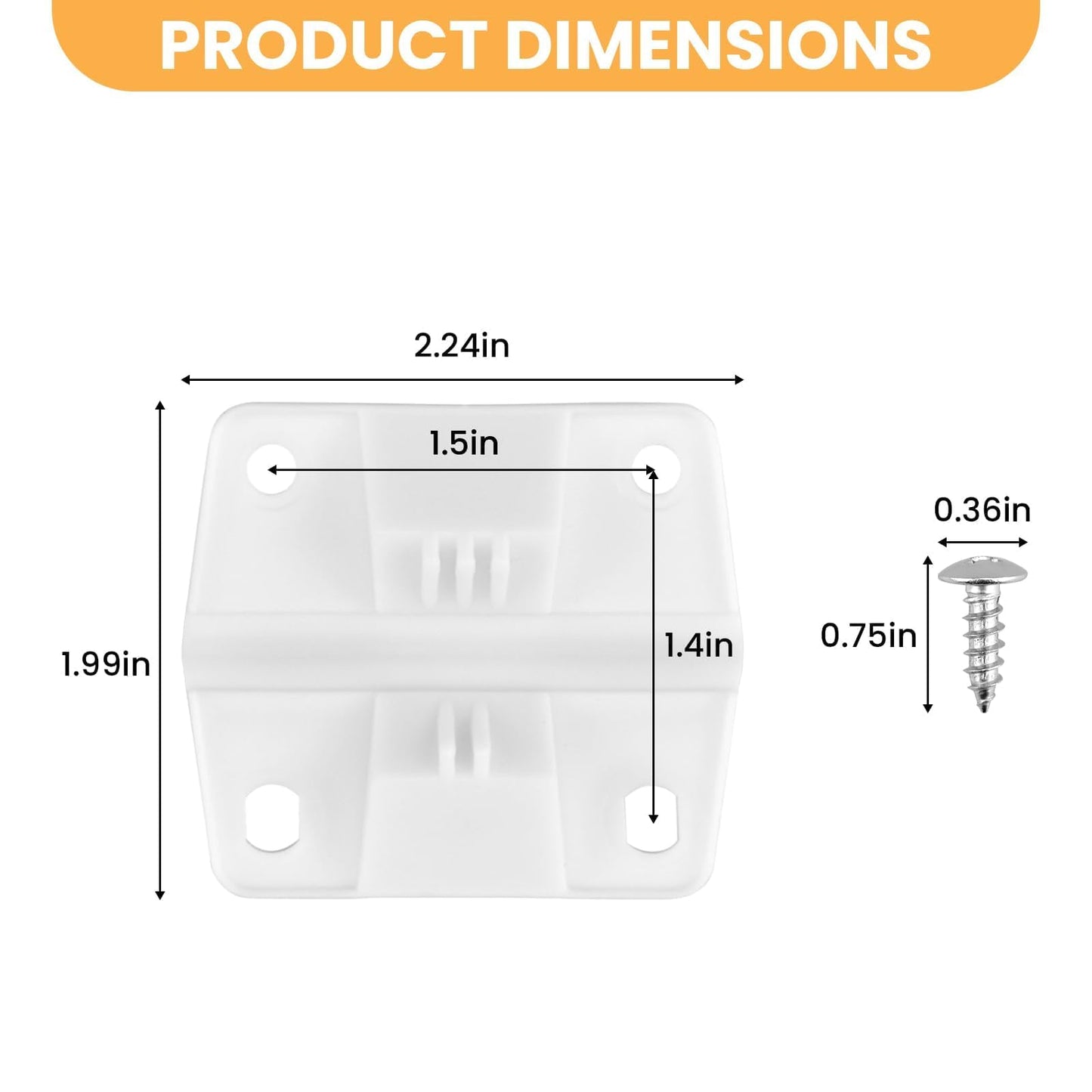 Aifeier ET 4Pcs Cooler Plastic Hinge Replacement Set, Ice Chest Hinges and Screws Kit, Compatible with 5253 6262 6270 Cooler Hinges Replacement - White