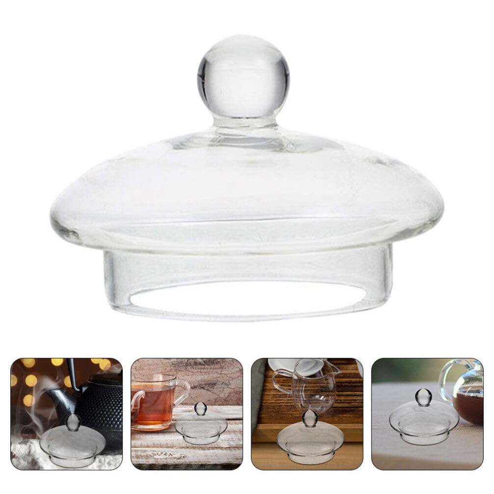 Kichvoe Replacement Glass Teapot Lid Cover for Teapots Easy to Use Teapot Accessory for Family Party and Camping