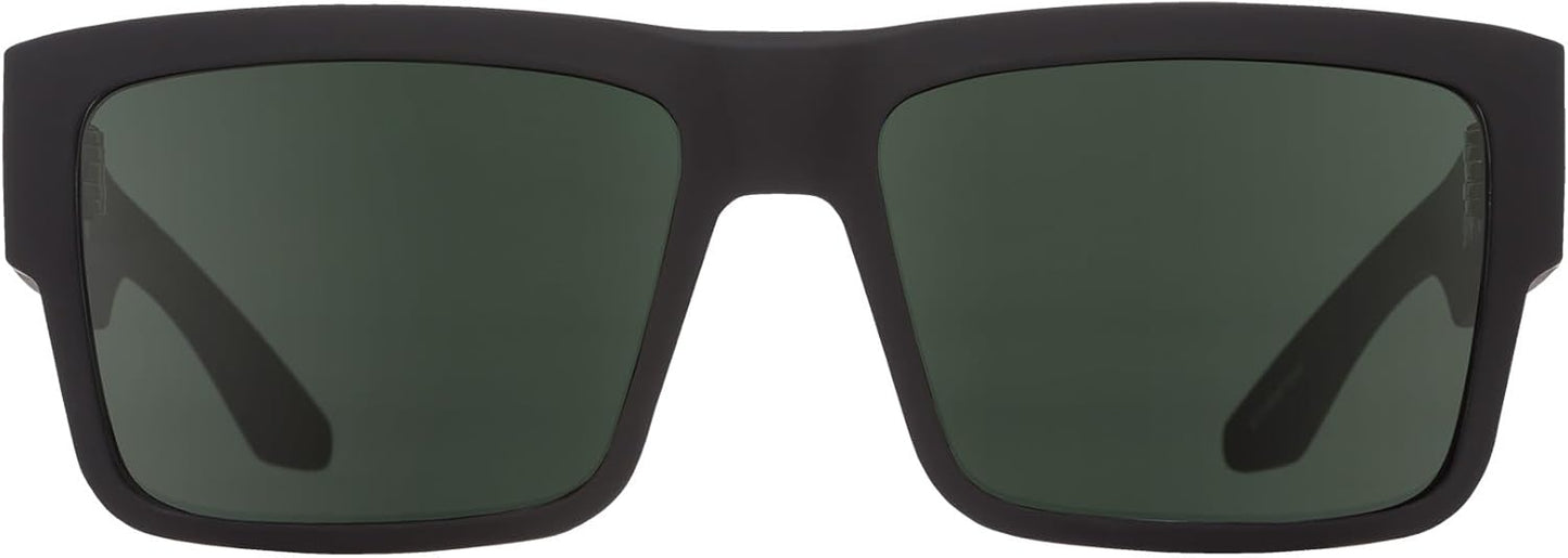 Spy Optic Unisex Cyrus Soft Matte Black/Happy Grey Green Polar Sunglasses
