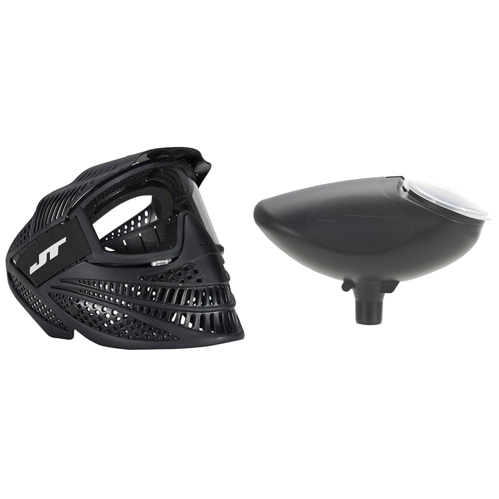 JT Elite Prime Single Goggles and XX-Large Paintball Hopper Bundle