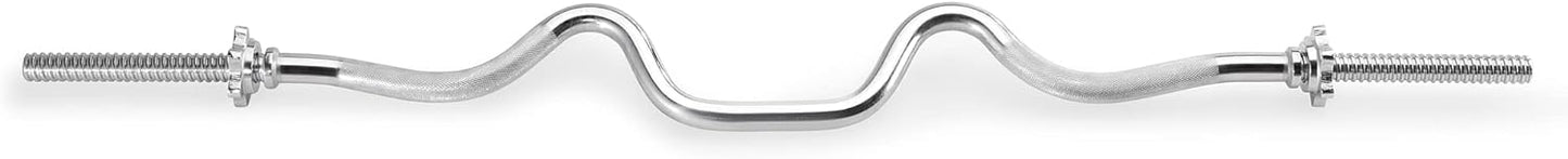 Marcy 1 inch Standard Curl Bar with Spin-Lock Collars Weightlifting Strength Training Home Gym Accessory for Triceps and Biceps
