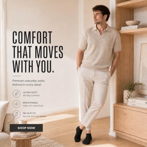 Wide-Cuff Cotton Ankle Socks for Men & Women 8 Pairs - Women 11–13 / Men 10–12 / White