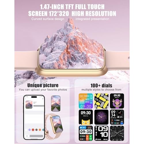 Fitness Tracker, Smart Watch for Women Men with 24/7 Heart Rate/Blood Pressure/Blood Oxygen Monitor,Sleep Tracker,Step & Calorie Counter, IP68 Waterproof Fitness Watches Compatible with Android&iPhone