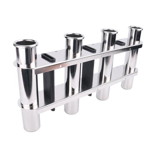 4 Tube Fishing Rod Holder, Marine Stainless Steel 4 Link Rod Holder, Rod Pod with Toolbar for Marine Yacht, Boat, Camper, Truck, RV