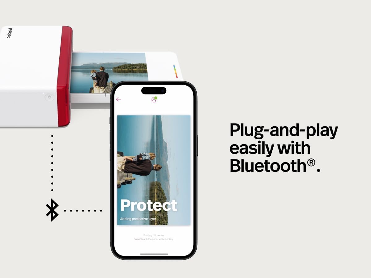 Polaroid Hi-Print Bluetooth 4x6 Photo Printer + Photo Paper Bundle (80 Sheets Included) (6552)