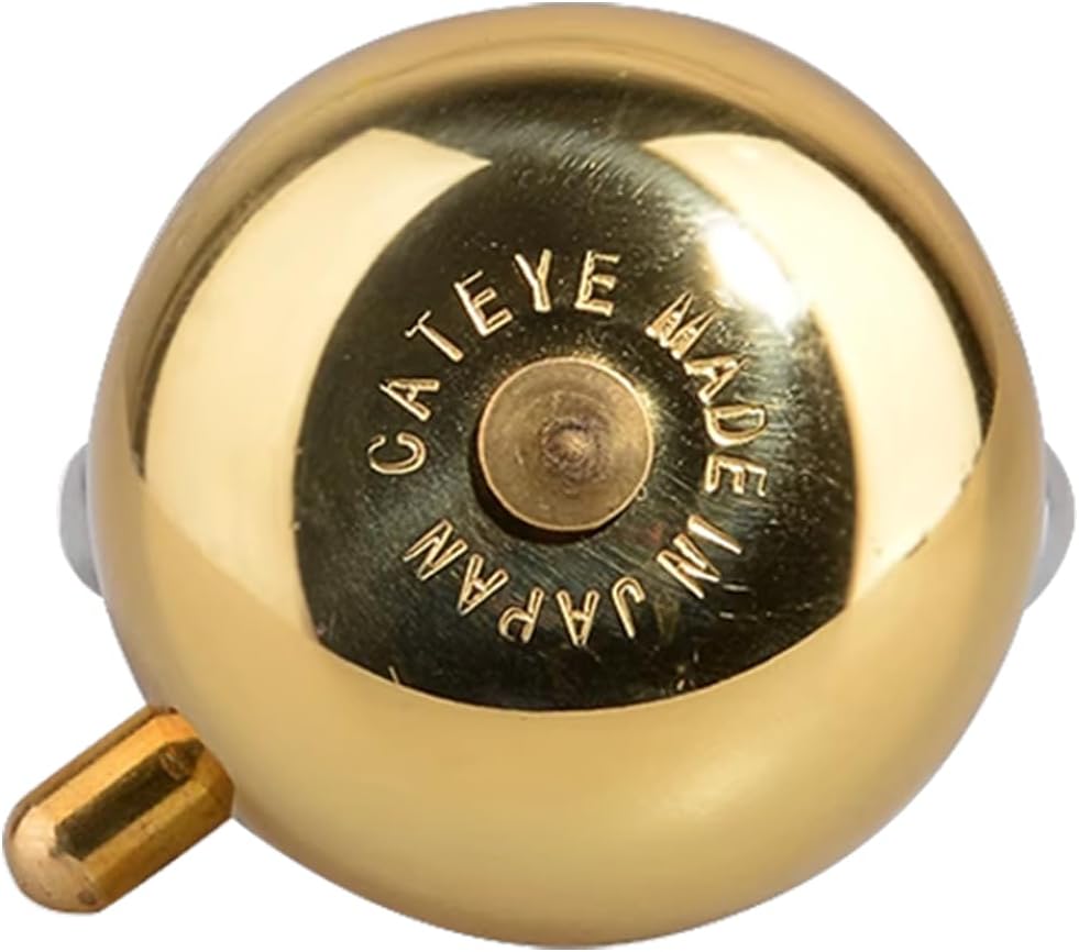 CATEYE OH-2200 Yamabiko Bicycle Bell – Classic Brass Bike Bell with Loud 85 Decibel Sound for Safety, Fits Road, MTB, Kids Bikes, Aluminum Bolt-on Design