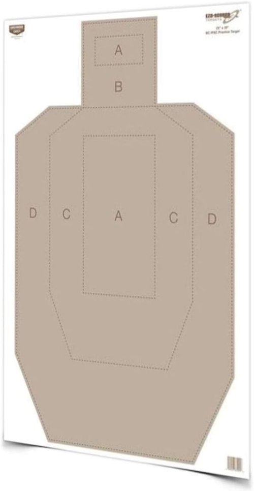 Birchwood Casey 23" x 35" Eze-Scorer IPSC Practice Shoot-Up Brilliant White Paper Targets for Indoor and Outdoor Use