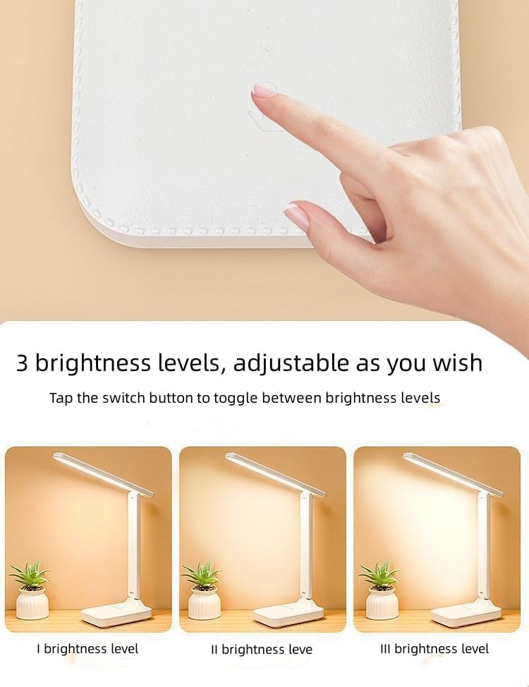 LED Desk Lamp for Office Home, Lamp Foldable & Portable Reading Light, Small LED Desk Light Strip, 3 Brightness