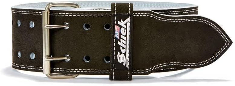Schiek Sports Leather 6010 Competition Power Lifting Belt - 9 mm Suede Leather Gym Belt - Weightlifting Belt